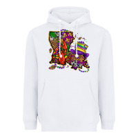White mardi gras louisiana map Heavyweight Hoodie - OliviaCreatesArt