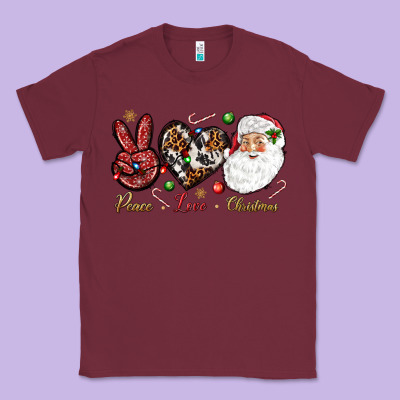 Peace Love Christmas Classic Tee Designed By Nancycooperartshop