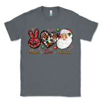 Charcoal Heather Peace love Christmas Classic Tee - NancyCooperArtShop