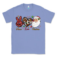 Colony Blue Peace love Christmas Classic Tee - NancyCooperArtShop