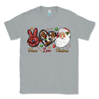 Heather Grey Peace love Christmas Classic Tee - NancyCooperArtShop