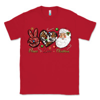 Red Peace love Christmas Classic Tee - NancyCooperArtShop