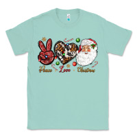 Seafoam Peace love Christmas Classic Tee - NancyCooperArtShop
