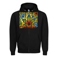 Black stained glass weed Zipper Hoodie - TumblerDesignByShophia