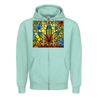 Seafoam stained glass weed Zipper Hoodie - TumblerDesignByShophia