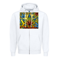 White stained glass weed Zipper Hoodie - TumblerDesignByShophia