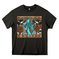 Asphalt gemstone leopard cross Heavy Core Tee - AdoDesignShop