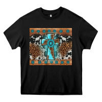 Black gemstone leopard cross Heavy Core Tee - AdoDesignShop