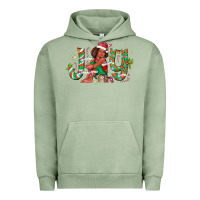 Pigment Oil Green Joy Girl Black Urban Hoodie - CowhideDigitalArt