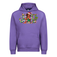 Tulip Joy Girl Black Urban Hoodie - CowhideDigitalArt