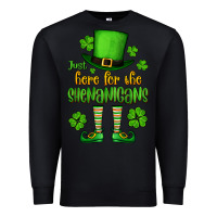 Black Just here for the shenanigans St. Patrick's Premium Sweatshirt - OliviaCreatesArt