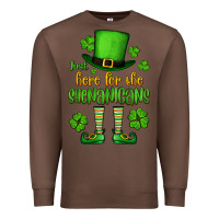 Chestnut Just here for the shenanigans St. Patrick's Premium Sweatshirt - OliviaCreatesArt