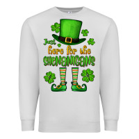 Dove Grey Just here for the shenanigans St. Patrick's Premium Sweatshirt - OliviaCreatesArt