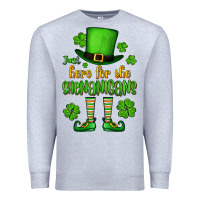 Heather Grey Just here for the shenanigans St. Patrick's Premium Sweatshirt - OliviaCreatesArt