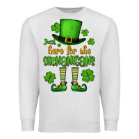 Oatmeal Heather Just here for the shenanigans St. Patrick's Premium Sweatshirt - OliviaCreatesArt