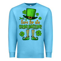 Ocean Blue Just here for the shenanigans St. Patrick's Premium Sweatshirt - OliviaCreatesArt