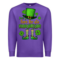 Purple Just here for the shenanigans St. Patrick's Premium Sweatshirt - OliviaCreatesArt