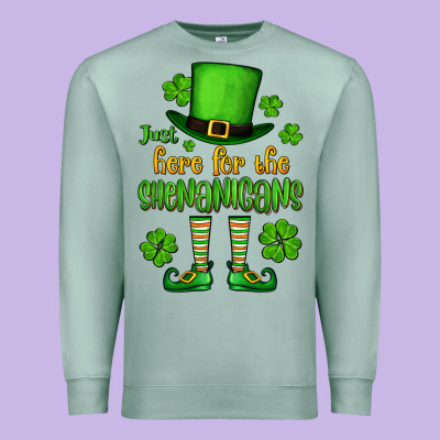 Just Here For The Shenanigans St. Patrick's Premium Sweatshirt Designed By Oliviacreatesart
