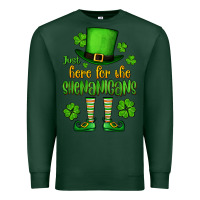 Sports Green Just here for the shenanigans St. Patrick's Premium Sweatshirt - OliviaCreatesArt