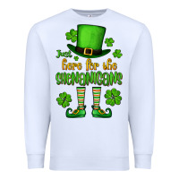 White Just here for the shenanigans St. Patrick's Premium Sweatshirt - OliviaCreatesArt