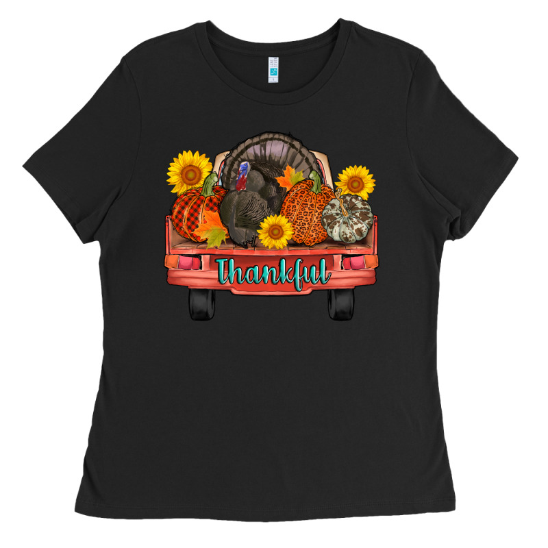 Thankful Turkey Truck Ladies Tee by AdoDesignShop | Teevron