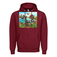 Burgundy dinosaurs Zipper Hoodie - TumblerDesignByShophia