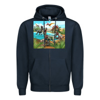 Navy dinosaurs Zipper Hoodie - TumblerDesignByShophia