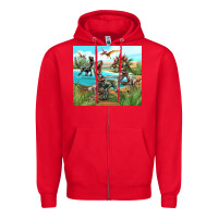 Red dinosaurs Zipper Hoodie - TumblerDesignByShophia