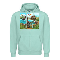 Seafoam dinosaurs Zipper Hoodie - TumblerDesignByShophia