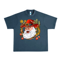 Midnight Navy Cowboy Santa Urban Heavy Tee - NancyCooperArtShop