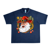 Navy Cowboy Santa Urban Heavy Tee - NancyCooperArtShop