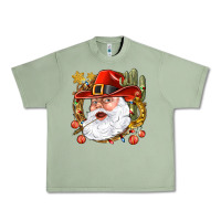 Oil Green Cowboy Santa Urban Heavy Tee - NancyCooperArtShop