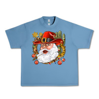 Pebble Blue Cowboy Santa Urban Heavy Tee - NancyCooperArtShop