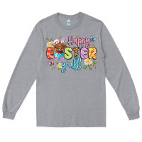 Heather Grey happy easter yall Long Sleeve Tee - Artiststas