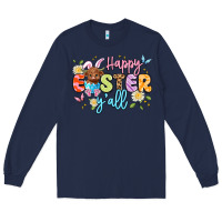 Navy happy easter yall Long Sleeve Tee - Artiststas