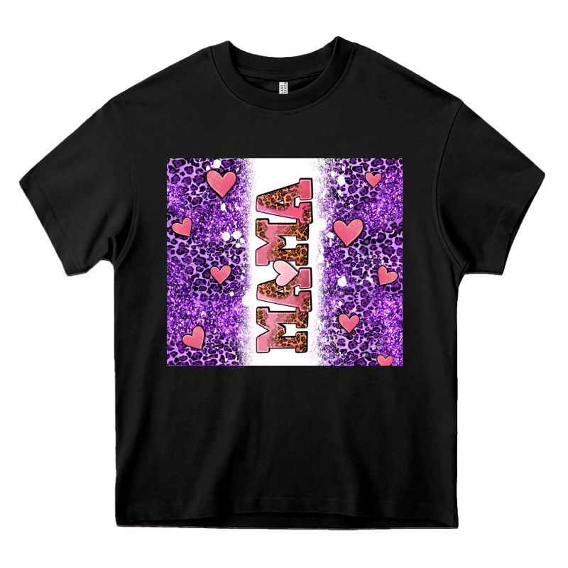 Purple Leopard Pink Mama Hearts Heavy Core Tee by AdoDesignShop | Teevron