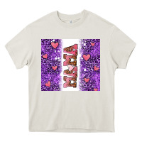 Cream purple leopard pink mama hearts Heavy Core Tee - AdoDesignShop