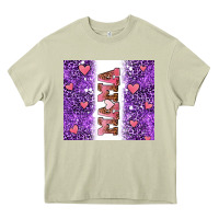 Mossy purple leopard pink mama hearts Heavy Core Tee - AdoDesignShop