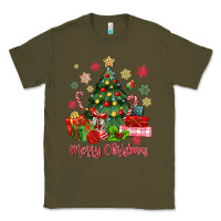 Army Green merry christmas tree with gift box Classic Tee - MaliasSmallBusiness