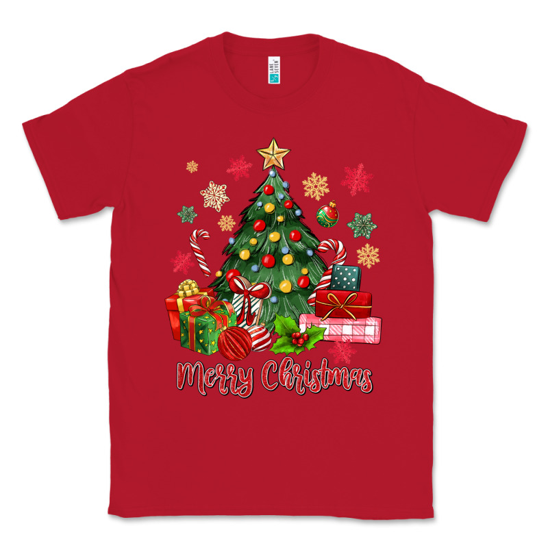 Merry Christmas Tree With Gift Box Classic Tee by MaliasSmallBusiness | Teevron