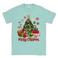 Seafoam merry christmas tree with gift box Classic Tee - MaliasSmallBusiness