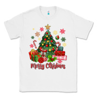 White merry christmas tree with gift box Classic Tee - MaliasSmallBusiness