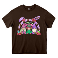 Chocolate Brown easter gnomes rainbow Heavy Core Tee - Artiststas