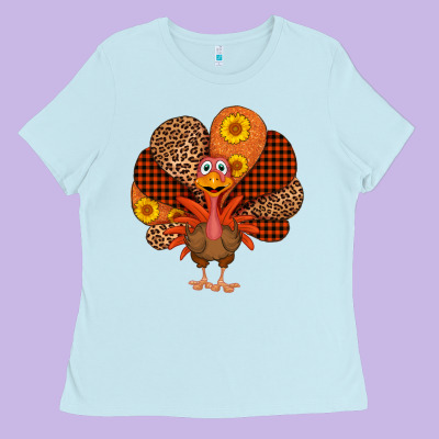 Thanksgiving Turkey Ladies Tee Designed By Adodesignshop