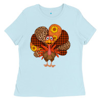 Baby Blue thanksgiving turkey Ladies Tee - AdoDesignShop