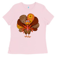 Bubblegum Pink thanksgiving turkey Ladies Tee - AdoDesignShop