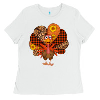 White thanksgiving turkey Ladies Tee - AdoDesignShop
