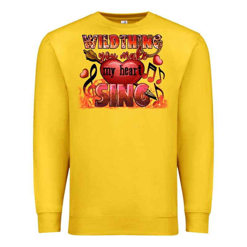 Valentine's Day Wild Thing You Make My Heart Sing Premium Sweatshirt by FaDigitalArtStudio | Teevron