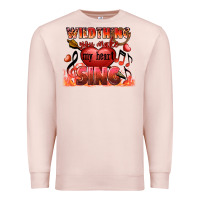 Pale Pink Valentine's Day wild thing you make my heart sing Premium Sweatshirt - FaDigitalArtStudio