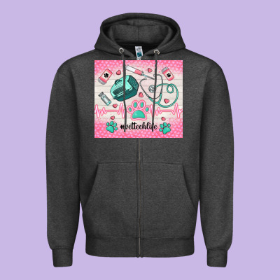 #vettechlife Zipper Hoodie Designed By Tumblerdesignbyshophia